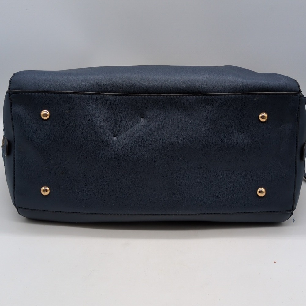 Adrienne Vittadini Purse Womens Blue XL Tote Handbag Zip Around‎ Double Strap - Picture 5 of 9
